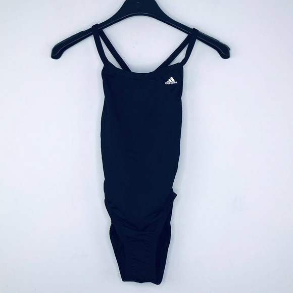 Adidas 24 One Piece Swim Suit Solid Vortex Back - Picture 1 of 5